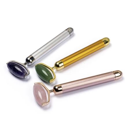 Electric facial rollers in silver, gold and rose gold finishes.